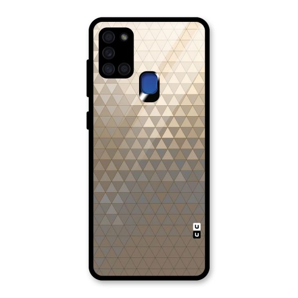 Beautiful Golden Pattern Glass Back Case for Galaxy A21s