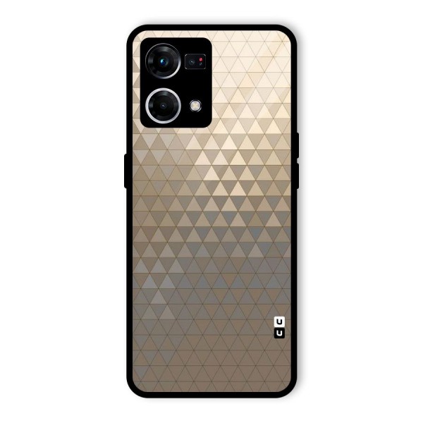Beautiful Golden Pattern Glass Back Case for Oppo F21 Pro 4G