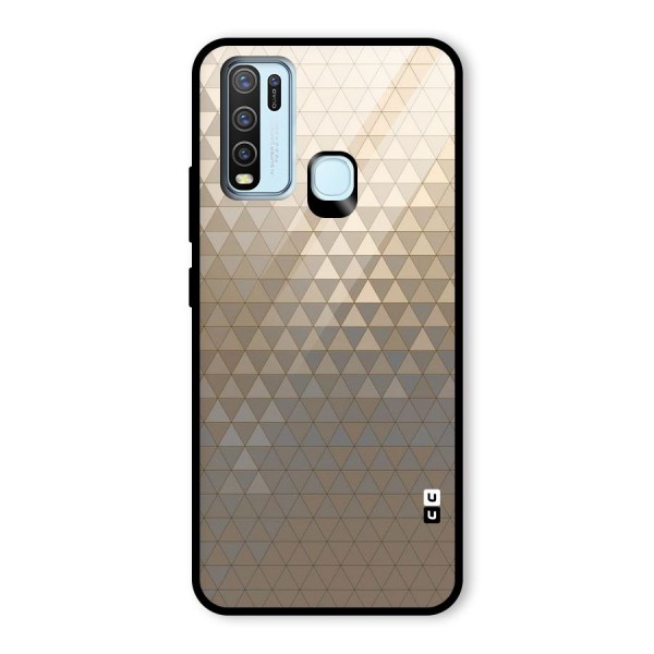 Beautiful Golden Pattern Glass Back Case for Vivo Y30