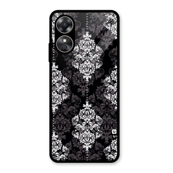 Beautiful Grey Pattern Glass Back Case for Oppo A17