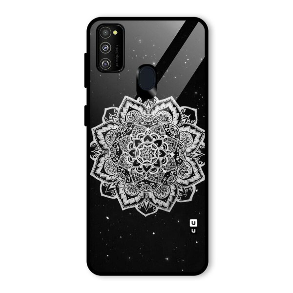 Beautiful Mandala Design Glass Back Case for Galaxy M21