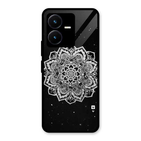 Beautiful Mandala Design Glass Back Case for Vivo Y22