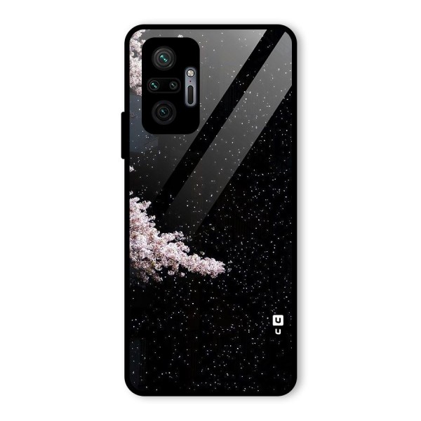 Beautiful Night Sky Flowers Glass Back Case for Redmi Note 10 Pro