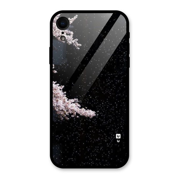 Beautiful Night Sky Flowers Glass Back Case for XR