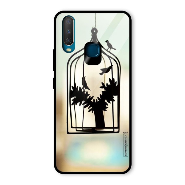 Beautiful Pegion Cage Glass Back Case for Vivo Y15