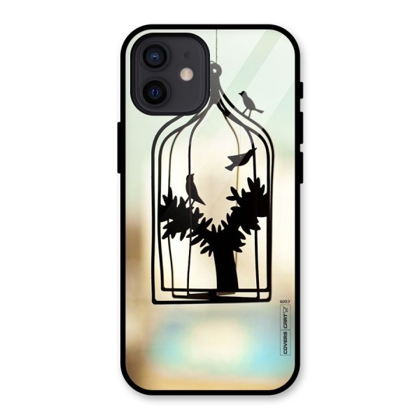 Beautiful Pegion Cage Glass Back Case for iPhone 12