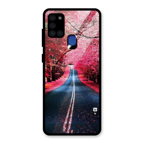 Beautiful Red Trees Glass Back Case for Galaxy A21s