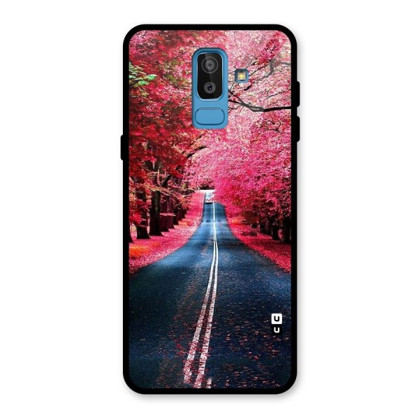 Beautiful Red Trees Glass Back Case for Galaxy J8