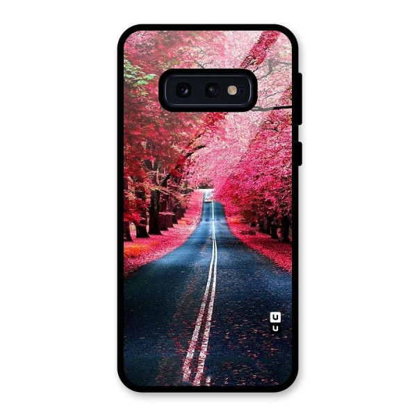 Beautiful Red Trees Glass Back Case for Galaxy S10e