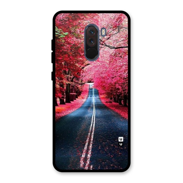 Beautiful Red Trees Glass Back Case for Poco F1