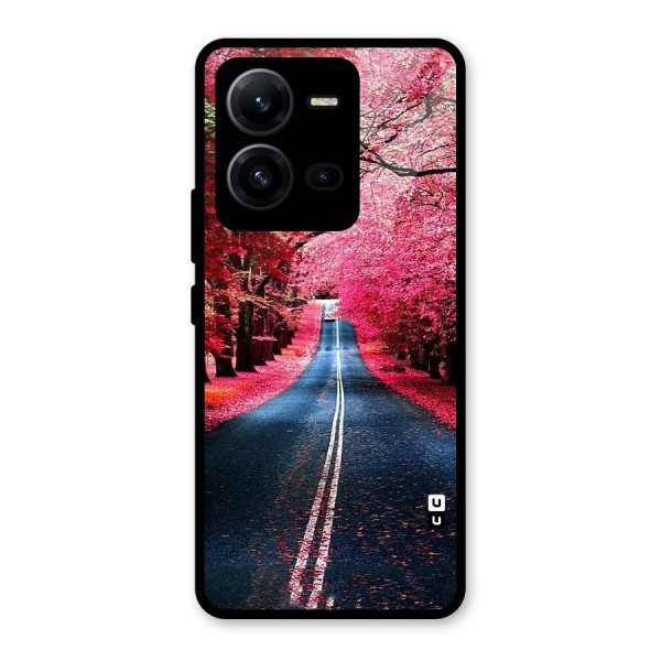 Beautiful Red Trees Glass Back Case for Vivo V25