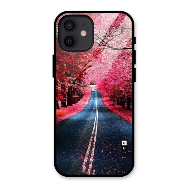 Beautiful Red Trees Glass Back Case for iPhone 12