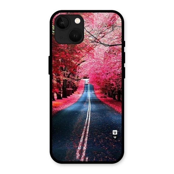 Beautiful Red Trees Glass Back Case for iPhone 13