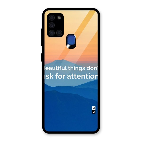 Beautiful Things Quote Glass Back Case for Galaxy A21s