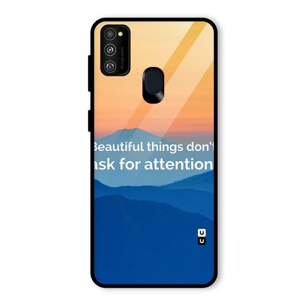 Beautiful Things Quote Glass Back Case for Galaxy M21