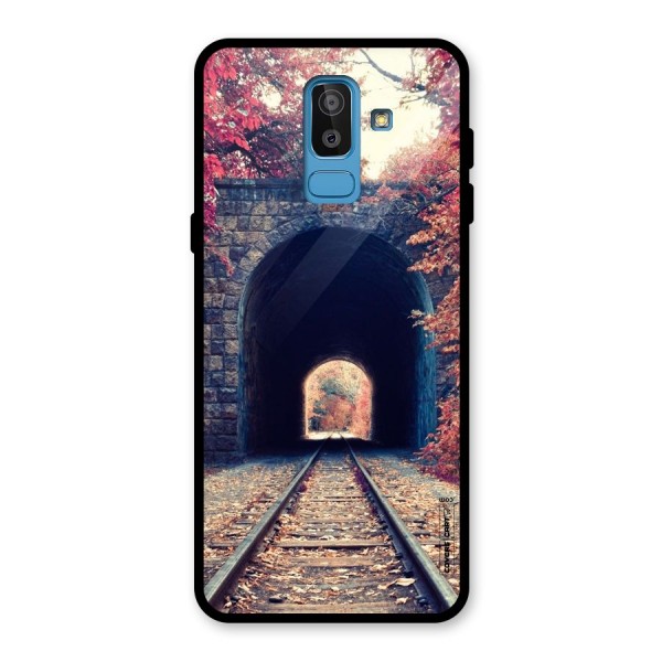 Beautiful Track Glass Back Case for Galaxy J8