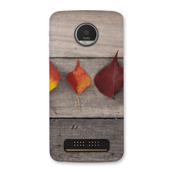 Beautiful Wood Leafs Back Case for Moto Z Play