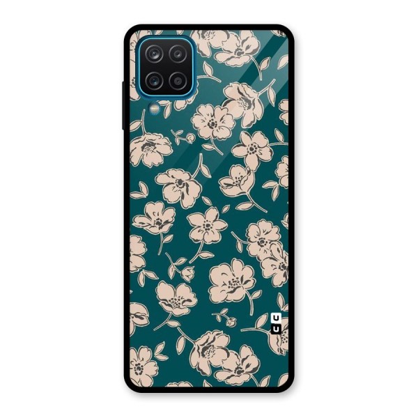 Beauty Green Bloom Glass Back Case for Galaxy A12