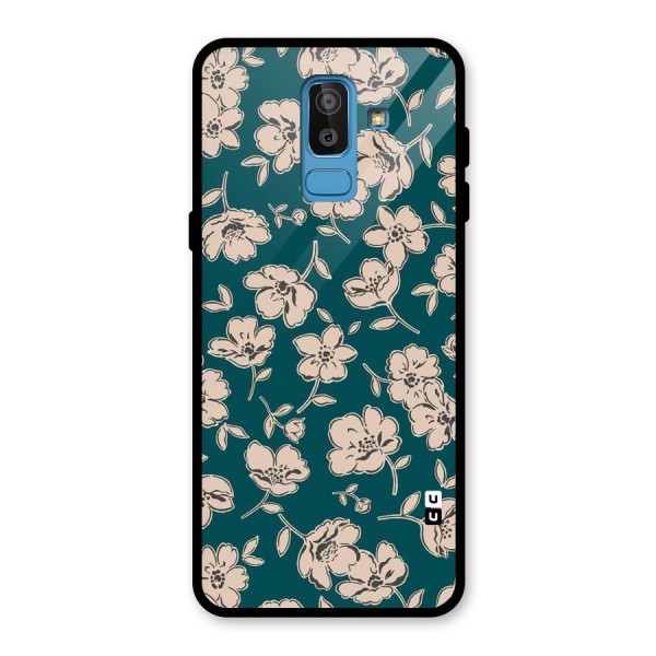 Beauty Green Bloom Glass Back Case for Galaxy J8