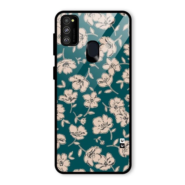 Beauty Green Bloom Glass Back Case for Galaxy M21