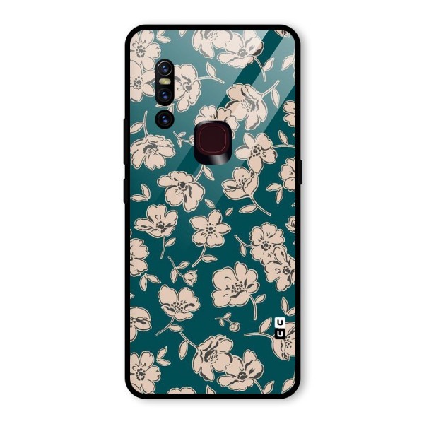 Beauty Green Bloom Glass Back Case for Vivo V15