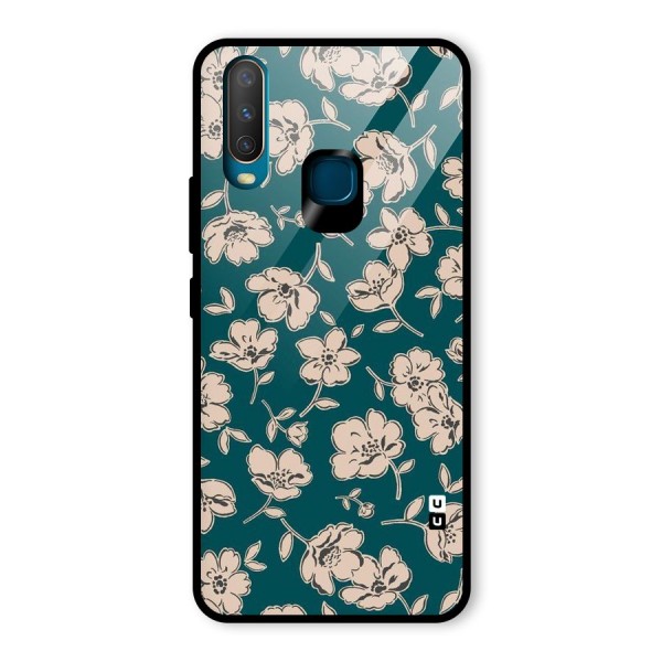 Beauty Green Bloom Glass Back Case for Vivo Y12