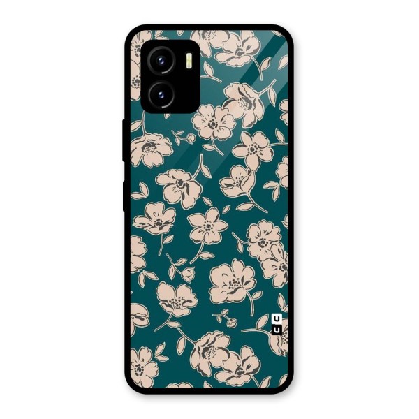 Beauty Green Bloom Glass Back Case for Vivo Y15s