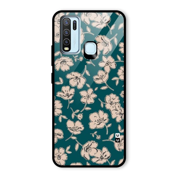 Beauty Green Bloom Glass Back Case for Vivo Y30