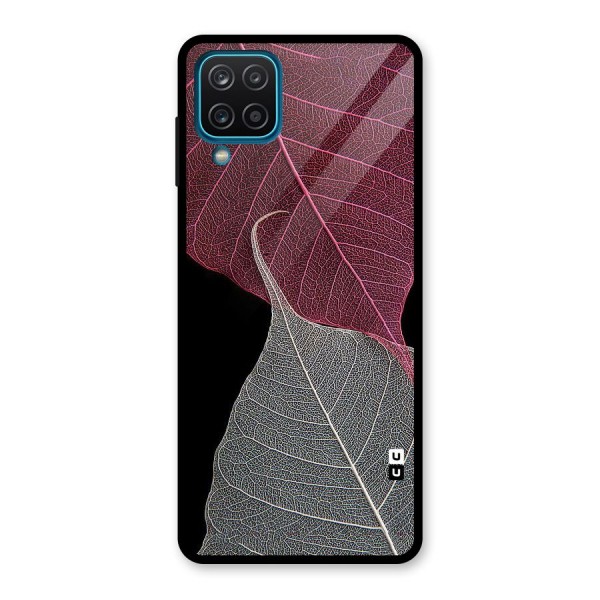 Beauty Leaf Glass Back Case for Galaxy A12