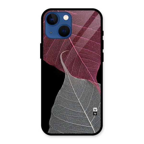 Beauty Leaf Glass Back Case for iPhone 13 Mini