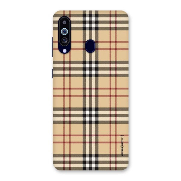 Beige Check Back Case for Galaxy A60