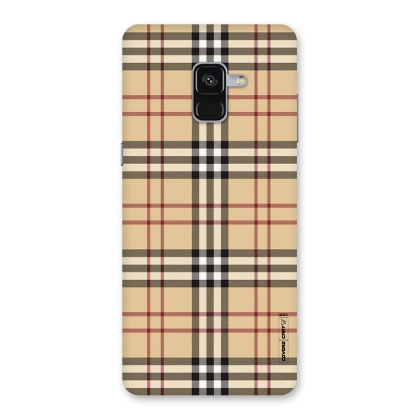 Beige Check Back Case for Galaxy A8 Plus