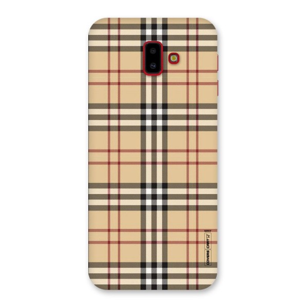 Beige Check Back Case for Galaxy J6 Plus