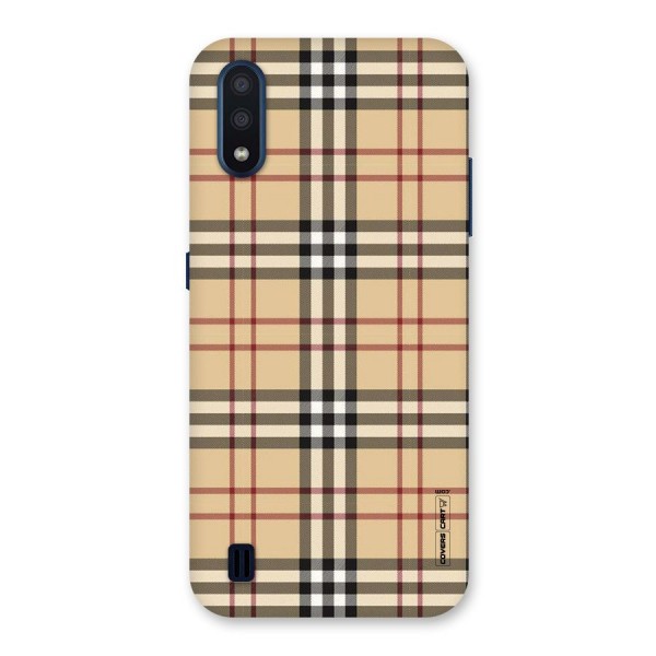 Beige Check Back Case for Galaxy M01