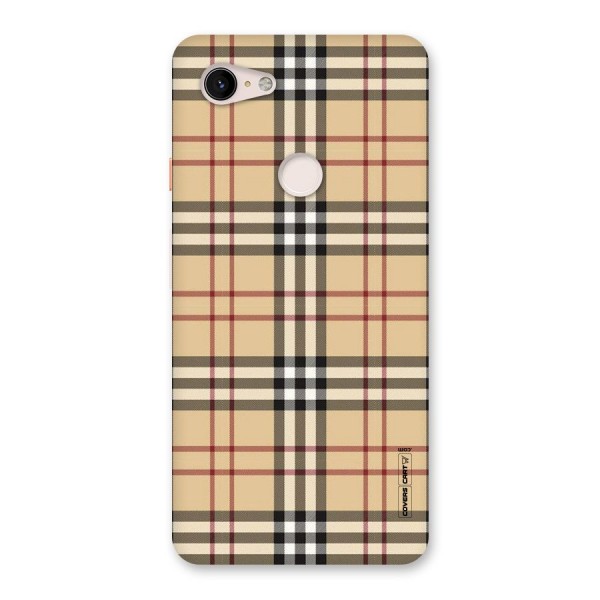 Beige Check Back Case for Google Pixel 3 XL