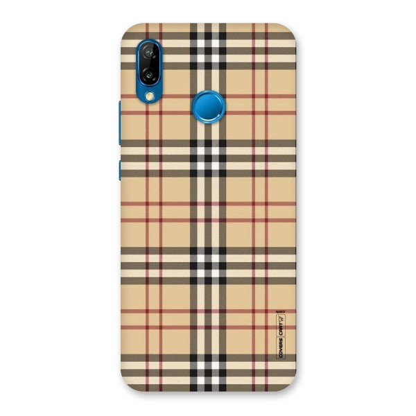 Beige Check Back Case for Huawei P20 Lite