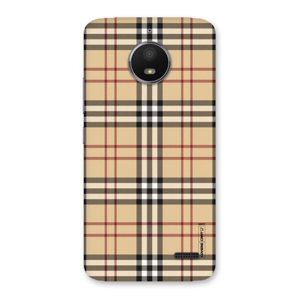 Beige Check Back Case for Moto E4