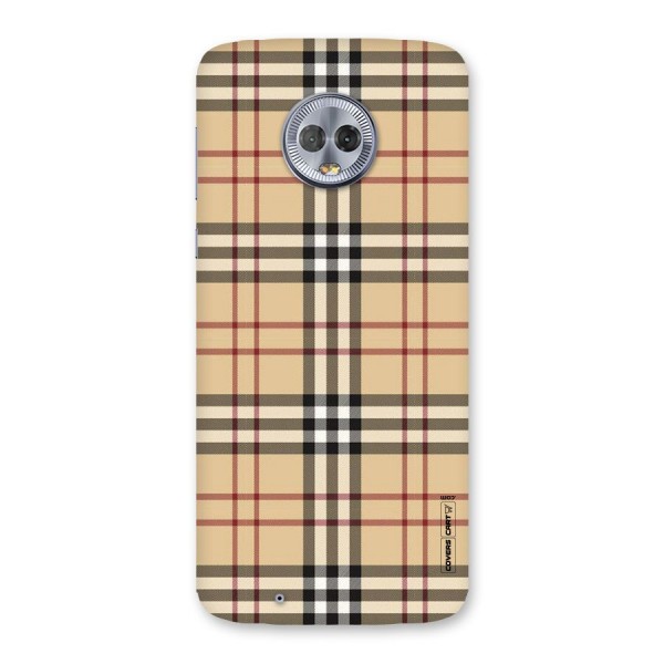 Beige Check Back Case for Moto G6