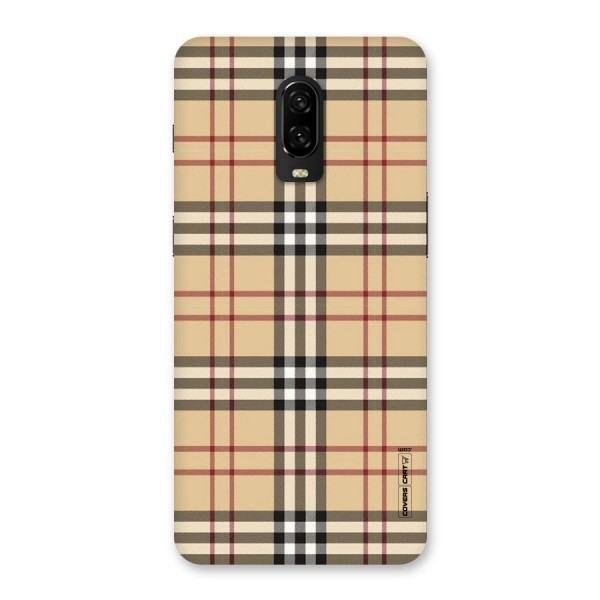 Beige Check Back Case for OnePlus 6T