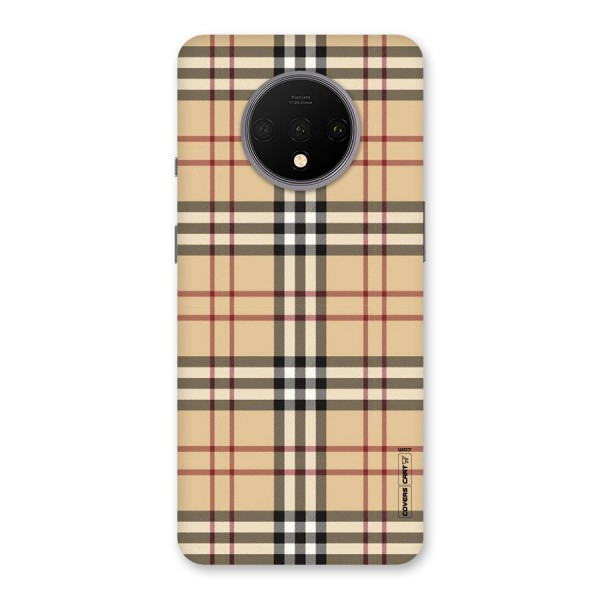 Beige Check Back Case for OnePlus 7T