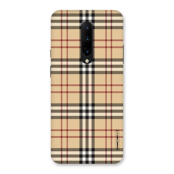 Beige Check Back Case for OnePlus 7 Pro