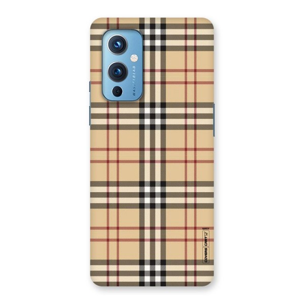 Beige Check Back Case for OnePlus 9