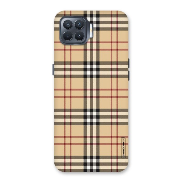 Beige Check Back Case for Oppo F17 Pro