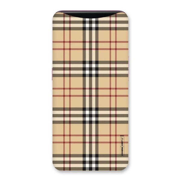 Beige Check Back Case for Oppo Find X