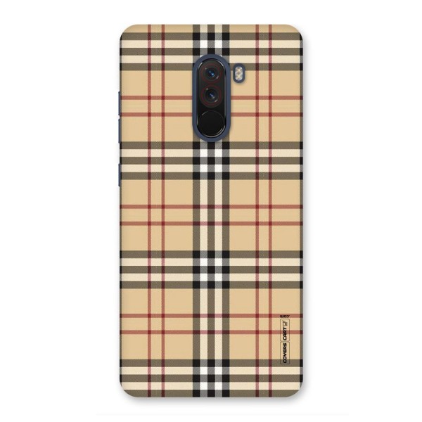 Beige Check Back Case for Poco F1