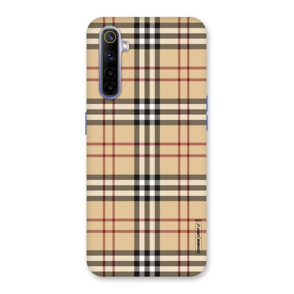 Beige Check Back Case for Realme 6