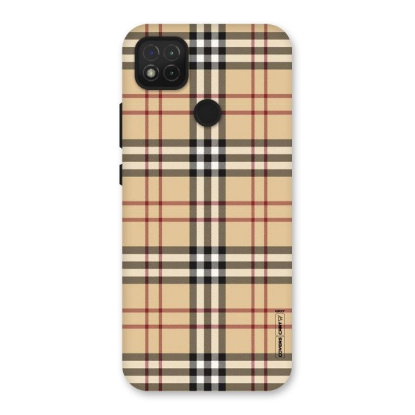 Beige Check Back Case for Redmi 9C