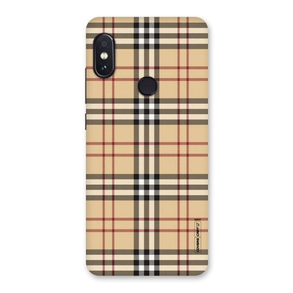 Beige Check Back Case for Redmi Note 5 Pro