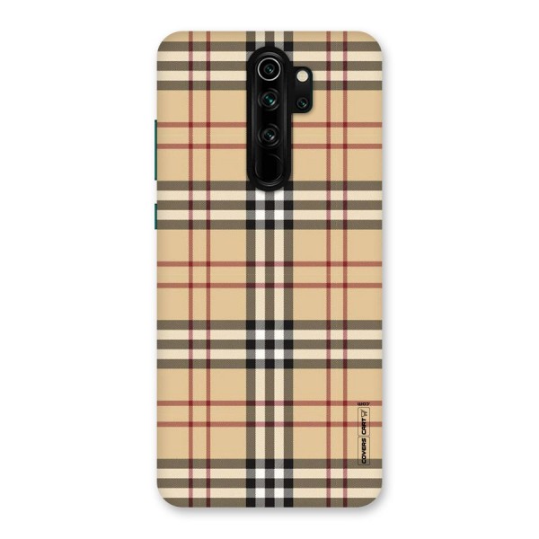 Beige Check Back Case for Redmi Note 8 Pro