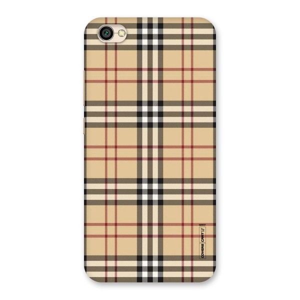 Beige Check Back Case for Redmi Y1 Lite